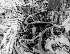 Panoramica da drone della Cave di Marmo_Strade di Arrocamento_20230201_Paolo Maggiani